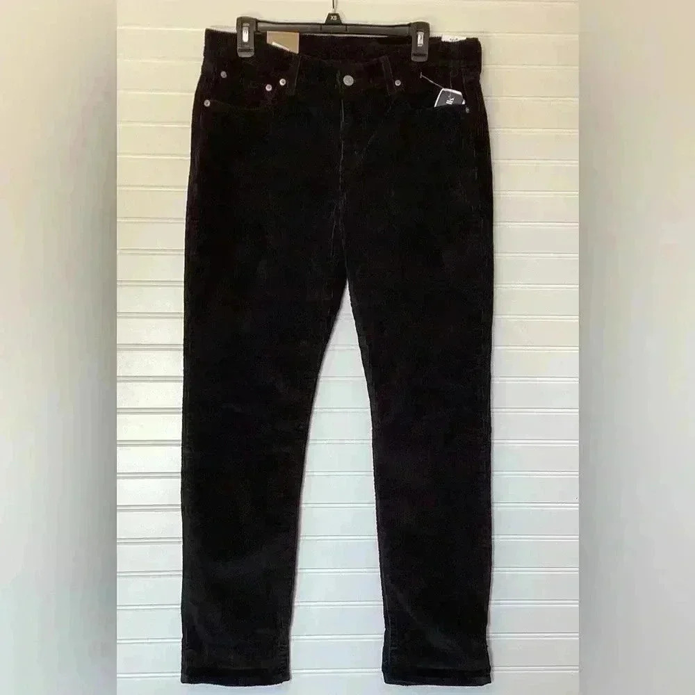 NWT Levi’s Black Corduroy Boyfriend Mid Rise Tapered Leg Size 31X30 Rela…